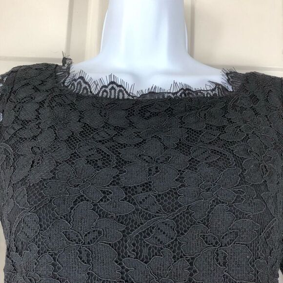 Diane Von Furstenberg Zarita Black Lace Sheath Dress - Picture 3 of 15